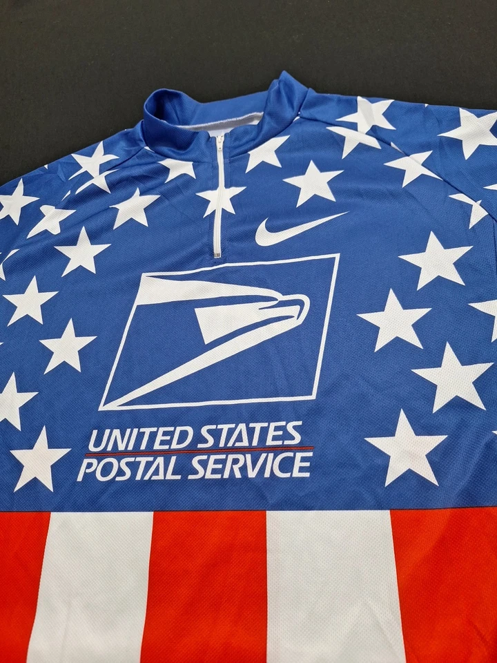 Nike 90s USPS Trek Cycling Jersey Stars & Stripes Armstrong Era size L 42 rare - Image 3 of 4