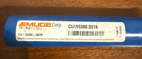 Spiral Point Tap 3/4-10 UNC, 3 Flutes, Plug Chamfer, 2B, HSS-E Cobalt, TiCN Coat - Picture 4 of 4