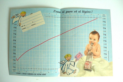PUBLICITÉ ÉVIAN "L'ANGE GARDIEN DE VOTRE BÉBÉ" TRÈS BON ÉTAT ANNÉES 50 - Picture 2 of 3