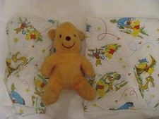VTG Sears Perma Prest Disney Winnie The Pooh Fitted Crib Sheet Quilt Plush Lot