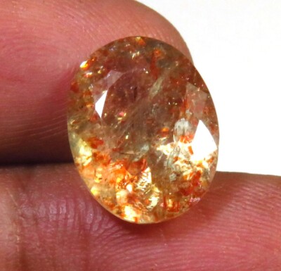 Natural Rainbow Lattice Sunstone 13x10 mm Confetti Oval Faceted Cut Gems ST-581