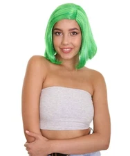 Adult Women Lady Disgust Green Short Wig Cosplay Party Fancy Costume Hair HW-137
