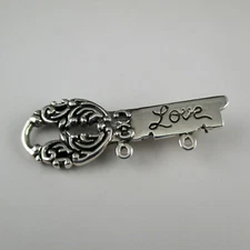 Sterling Silver LOVE KEY Charm Holder HANGER PIN Brown County Silver VINTAGE New
