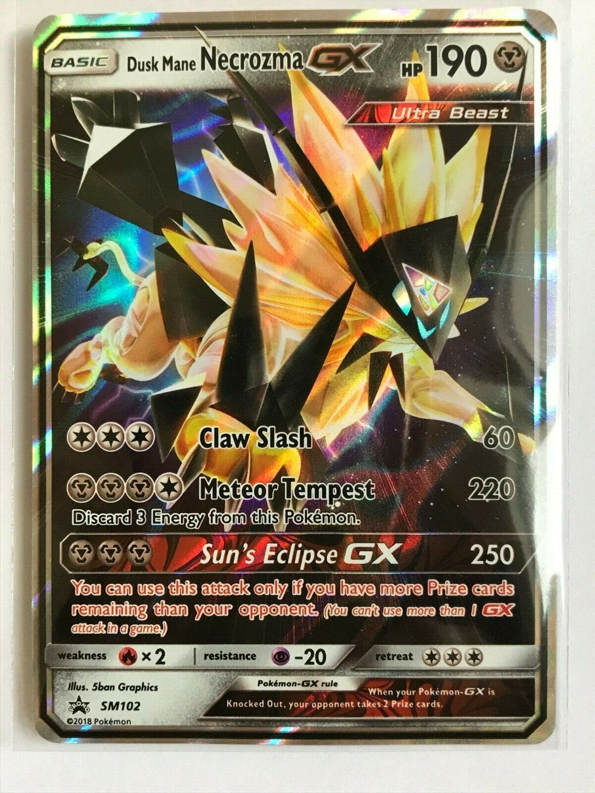 Dusk Mane Necrozma SM107 Ultra Beast Holo Black Star Promo Pokemon Card NM