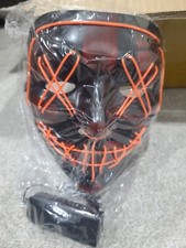Costume Halloween Face Mask LED Light Up 3 Modes Cosplay Clubbing Party Purge