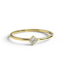 Stacked Bezel-Set Diamond Rings (Three-Ring Stack) in Mixed Gold and Silver Tone — listing 5