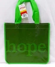 Reusable Holiday "hope" Tote Sturdy Shopping Bag 13" x 12.5" x 9"
