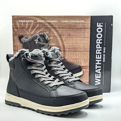 Weatherproof  LogJam  Men s Warm & Stylish, Lace-Up Sneaker Boots [Dark Gray]