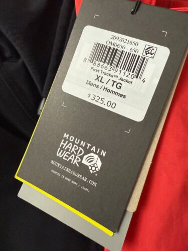 NEW Mountain Hardwear Men's First Tracks Jacket - Size XL - Solar Pink/Black - Picture 2 of 2