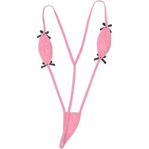 Womens Monokini Cute Bow Bodysuit Quick-drying Swimsuit One Piece Nightwear - Picture 27 of 97