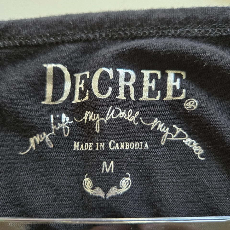 Top manga raglán encaje negro Y2K Decree talla pequeña caprichoso gótico romántico Foto 3 de 4