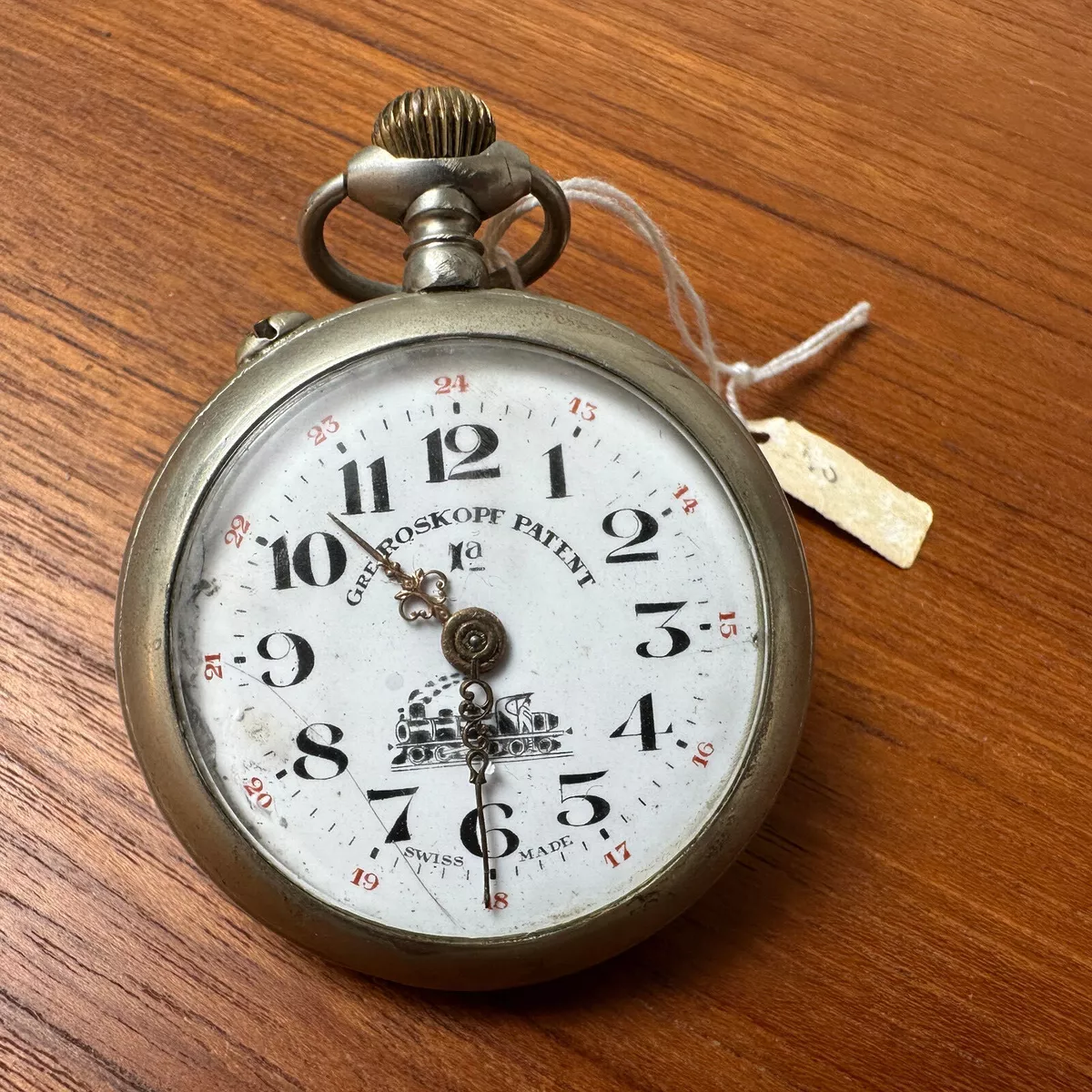 Reloj de bolsillo antiguo Gre Roskopf patente 1A hecho en Suiza en funcionamient