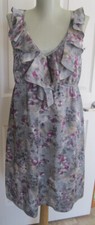 NEW~Ann Taylor Loft FLIRTY V-Neck RUFFLE Floral Sleeveless DRESS 4 $79