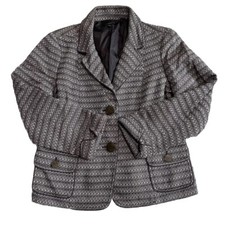 Talbots women blazer size 12 multi color 55 wool 45 cotton