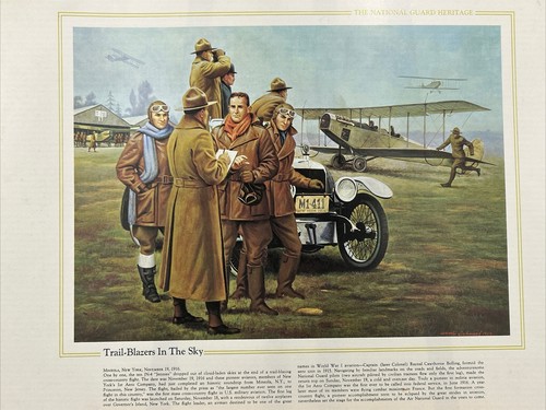 National guard print: Trail Blazers in the sky-Mineola New York 1916-14x11