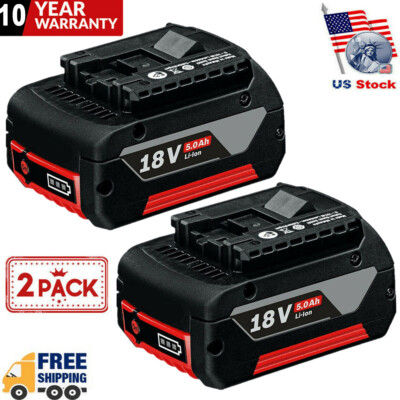 2x Battery For Bosch 18 Volt 5.0AH Li-ion BAT609 BAT610G BAT618 BAT620 24618-01
