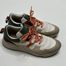 Monoprix Premium Multicolored Sneakers Responsible Sheep Leather Shoes Sz 8 Ecru