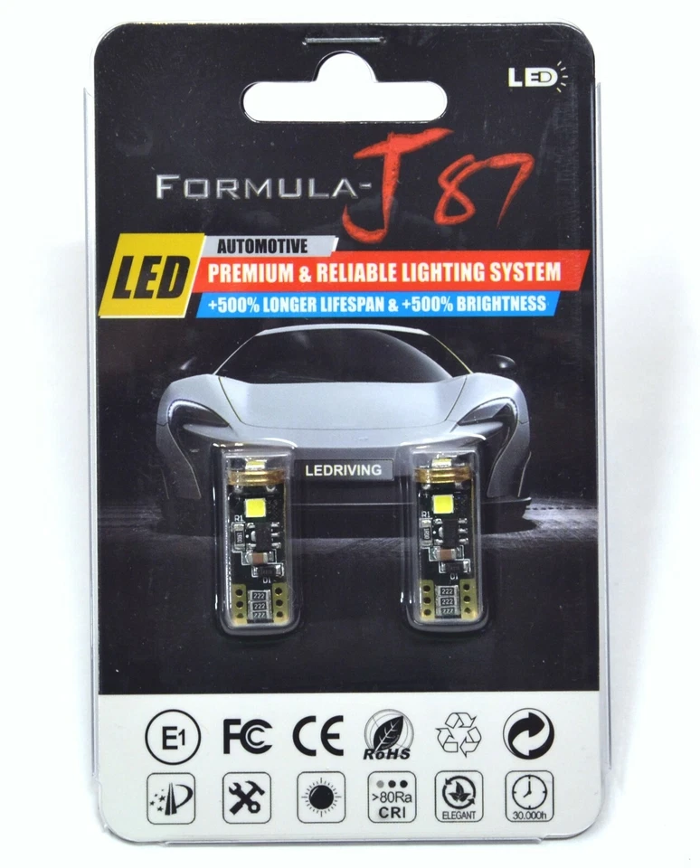 Luz LED de error Canbus 194 naranja ámbar dos bombillas marcador frontal reemplazo ajuste Foto 2 de 4