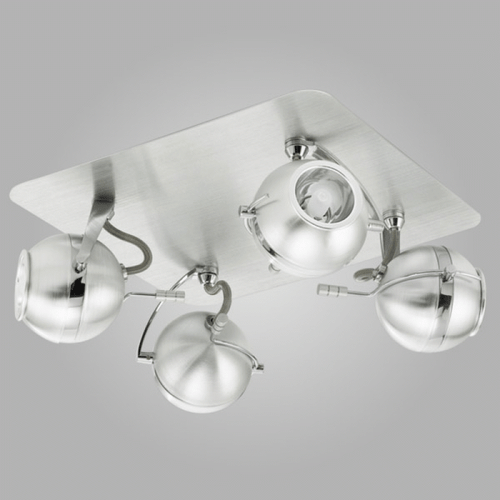 Lampadario a parete 4 faretti 40 W plafoniera luci interno Eglo Sevo cromato - Foto 10 di 11