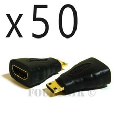 50 Pack HDMI Female to Mini HDMI Male Type C Adapter Converter Digital Camcorder