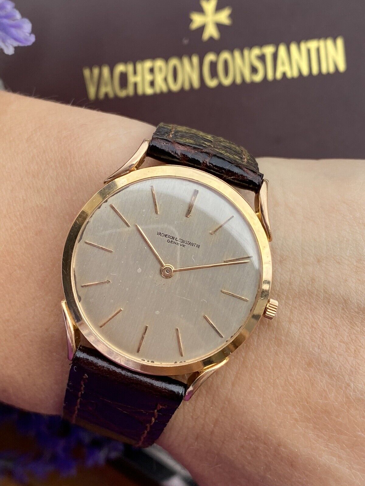 Vacheron Constantin Watch Manual Mens 31.5mm Slim Solid Rose Gold 18K Swiss Made