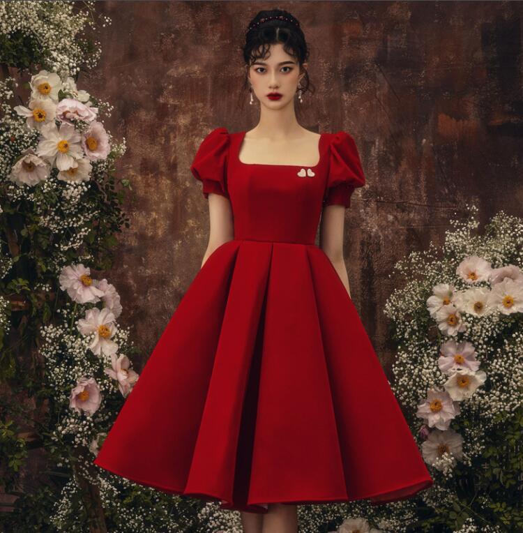 Women's Pretty Puff Sleeves Graduation Party Flared Wedding Dress Cocktail B | eBay Women's Pretty Puff Sleeves Graduation Party Flared Wedding Dress Cocktail B | eBay