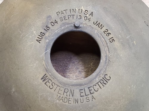 Antico Telefono Western Elettrico 20AL Candeliere 1915 Base Brevetto, Ottone - Foto 2 di 4