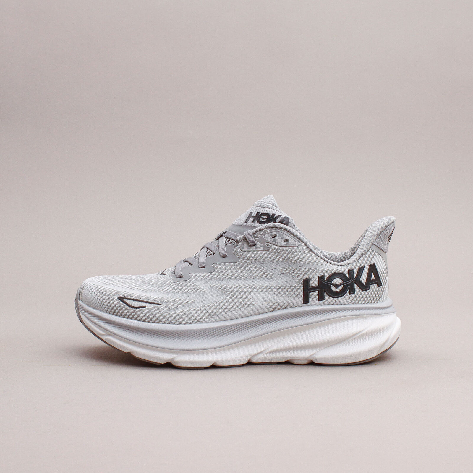 Hoka One One Running Clifton 9 Grey Black New Men Shoes gym workout  1127895-HMBC