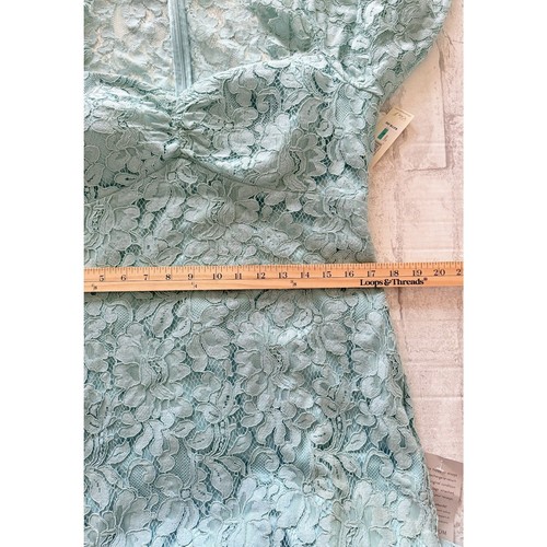 Eliza J EJ4-2446 Blumen Spitze Trompete 3/4 Ärmel Reißverschluss Kleid Gr 16 Salbei $ 278 (Mangel) - Bild 7 von 8