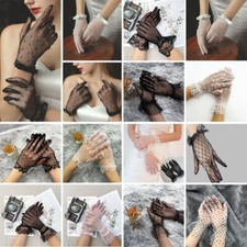 Women Wedding LaceGloves Mesh Fishnet Bride Bridesmaids Lace Bow Gloves 8Styles  