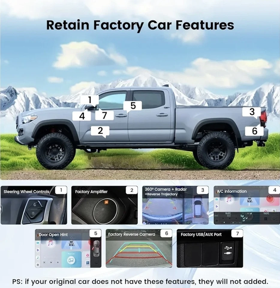 QLED 4GLTE Premium Stereo for Toyota Tacoma 2016-2022 Apple CarPlay/Android Auto - Image 3 of 4