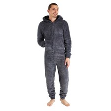CityComfort Fluffy Fleece All in One Pyjama with Hoodie and Pockets for Men
