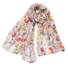 Women's Cotton Scarves Lady Light Soft Fashion Solid Scarf Wrap Z-bird White