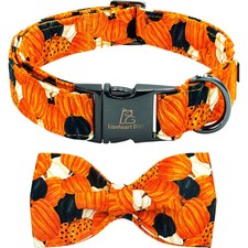 Halloween Dog Collar Bow Pumpkin Fall Adjustable Medium Dogs Cotton Bowtie
