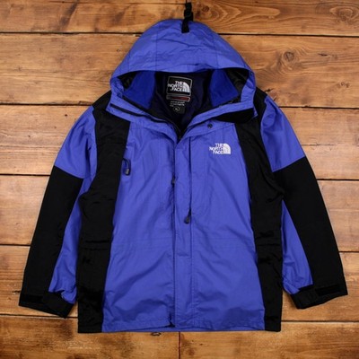 The North Face Jacke XL Herren 00s blau Nylon Kapuze wasserdicht Wandern Outdoor