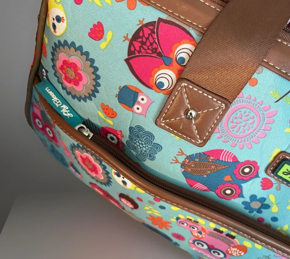 Bolsa de Lona con Marco con Ruedas LILY BLOOM Equipaje de Mano Búho Siempre Te Quiero Patrón Foto 4 de 4