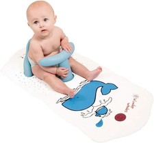 BBCare Baby Non-Slip Safety Bath Seat  Extra Long Bath Mat with Hot Spot Color