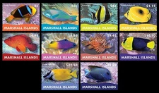 Marshall Islands 2022 - Fish - Set of 10 Defin. Stamps - Scott #1364-73 - MNH