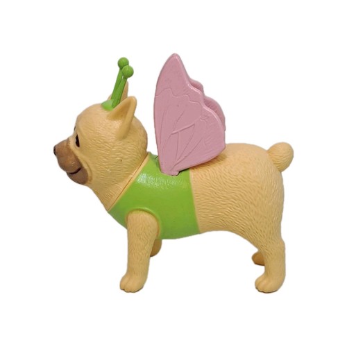 Ankyo Dog w/ Butterfly Costume Green Vest & Pink Wings Figure Cake Topper Fairy - Picture 5 of 6