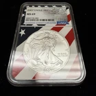 2007 $1 American Silver Eagle 1oz .999 Silver NGC MS69 Flag Label Core