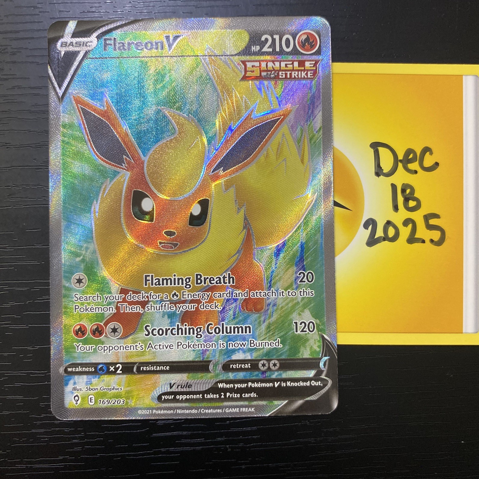 FLAREON V 169/203 Full Art - Pokemon TCG Evolving Skies - NM