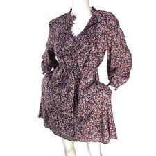J Crew Womens Size XXS Mini Dress Button Up  In Sunny Meadow Long Sleeve Floral