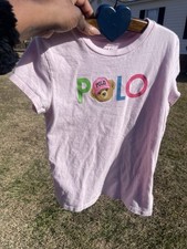 Polo Ralph Lauren Polo Bear Shirt Girls Med 8-10 Pink T-Shirt Preppy