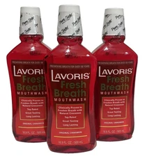 Lavoris Fresh Breath Mouthwash Original Cinnamon 16.9 FL OZ Sealed 3 Bottles  