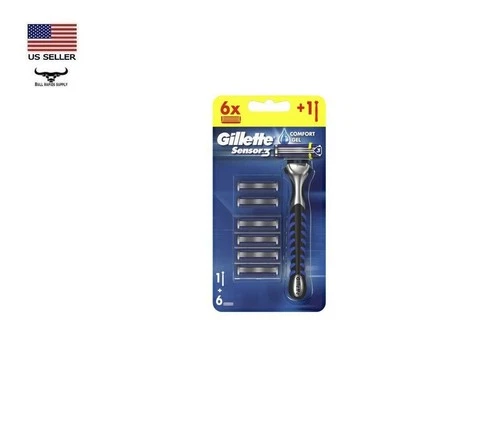 Gillette Sensor3 Refillable Razor with Comfort Gel 6 Cartridge Pack