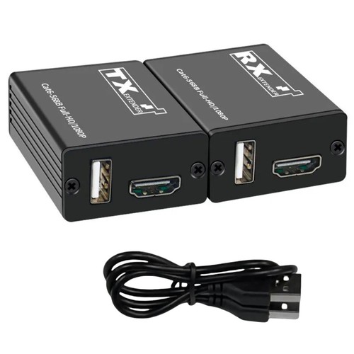 30M Aluminum USB KVM HDMI Extender RJ45 Cat6 Ethernet Network Cable Accessories - Picture 2 of 19
