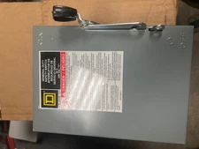 Square D DU321 Safety Disconnect Switch General Duty 30 Amp 240VAC 3P 3PH Type 1