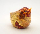 New Murano Cute Red & Yellow Bird Figurine Infused with Gold Italian Art Glass — photo 1