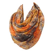 Sibalasi-- Mixed Color Cotton Voile Scarf Shawl Scarves Beachwear Orange-yellow
