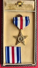 WW2 US Military SILVER STAR Medal Extra Fabric Original Coffin Case Plus AD Pin